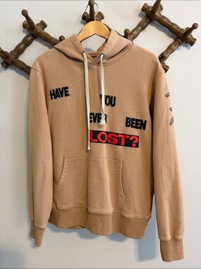 Travis Scott Tan Hoodie with Black and Red Graphic